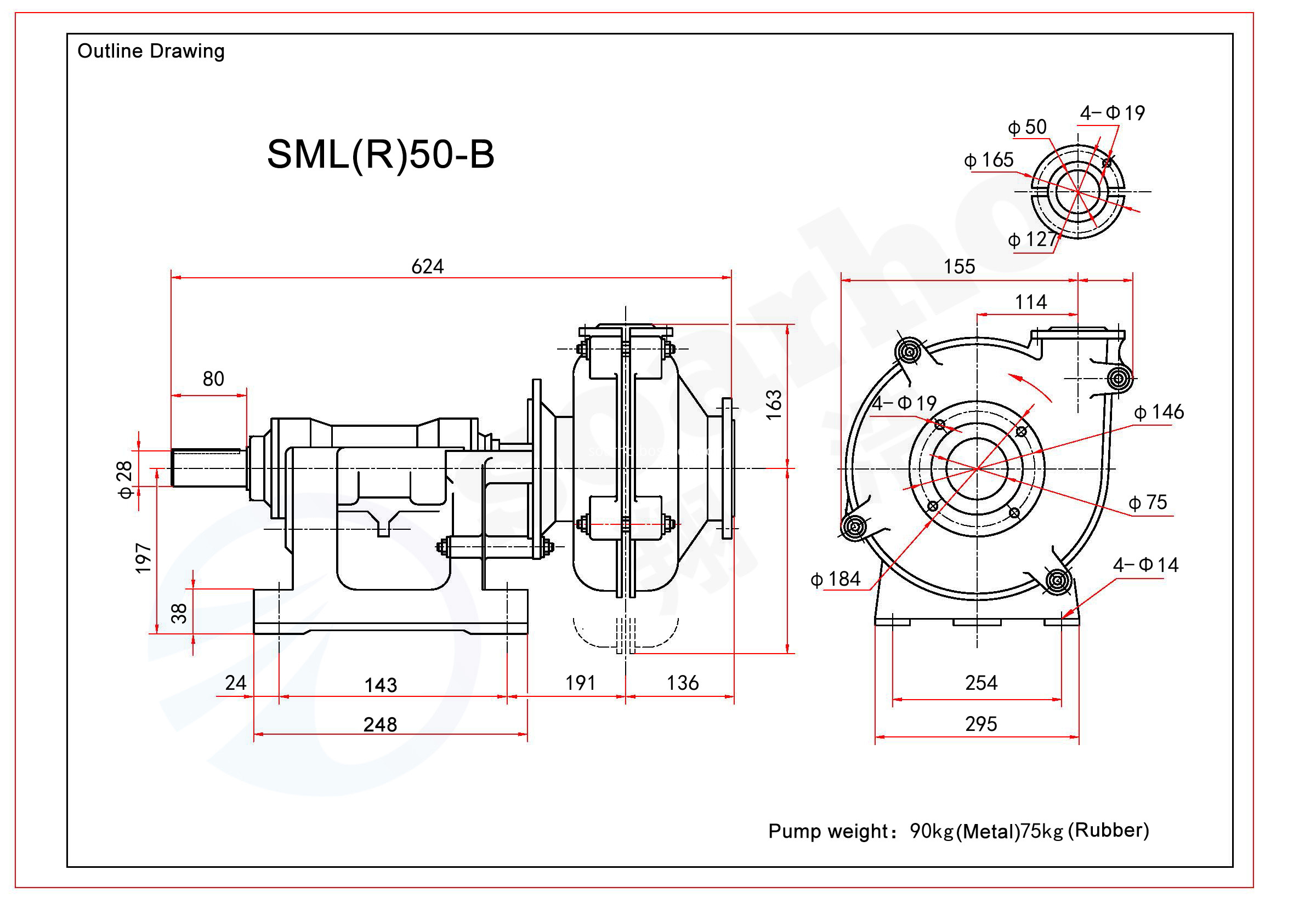 SML(R)50-B outline drawing