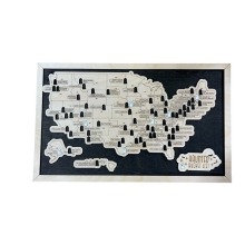 US Wooden National Parks Map - Travel Map & Tracker Checklist