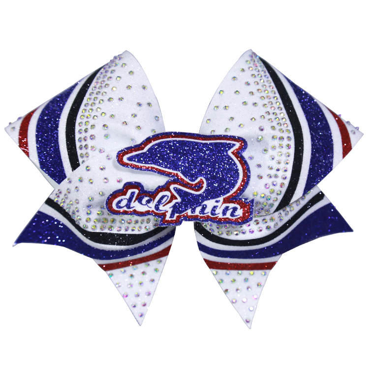 Glitter Fabric dolphin Hair Bows For Women