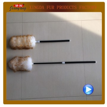 Lambswool duster Sheepskin wool duster with Telescoping Plastic Handle