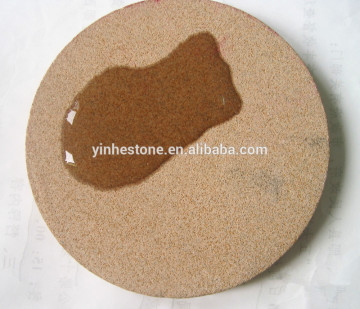 2016 newly designed natural absorbent tumbled coaster durable stand stone coaster set natural sandstone coasters