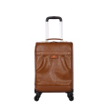 PU leather brown carry-on travel luggage