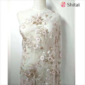 Elegant embroidery wedding fabric