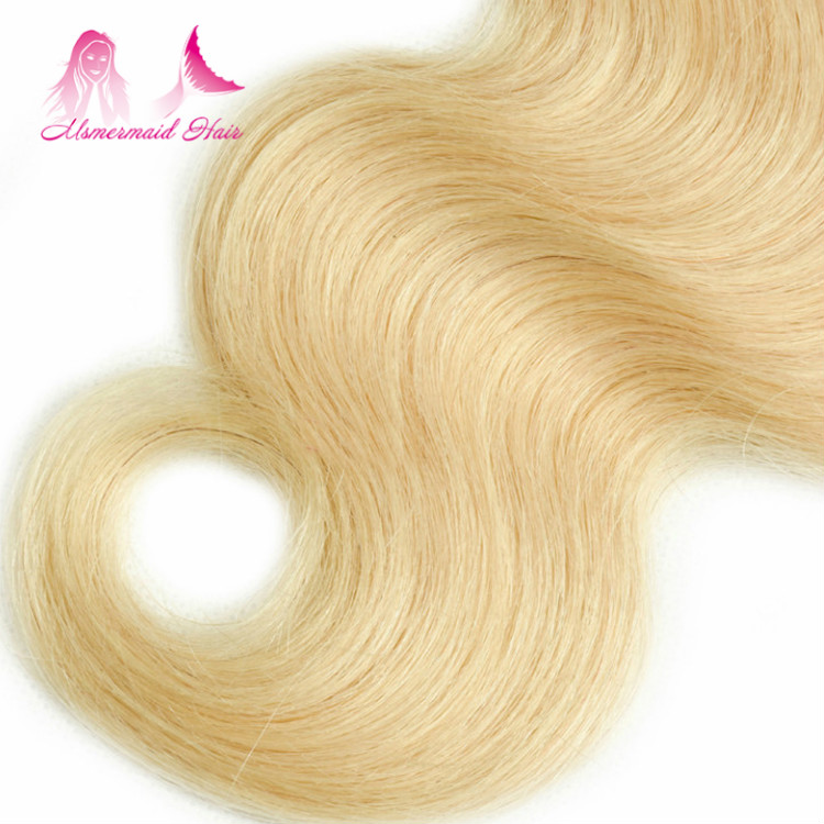 Unprocessed Brazilian Hair Extensions Vendors, Body Wave Raw Virgin Cuticle Aligned Blonde 613 Mink Hair Weave Bundles
