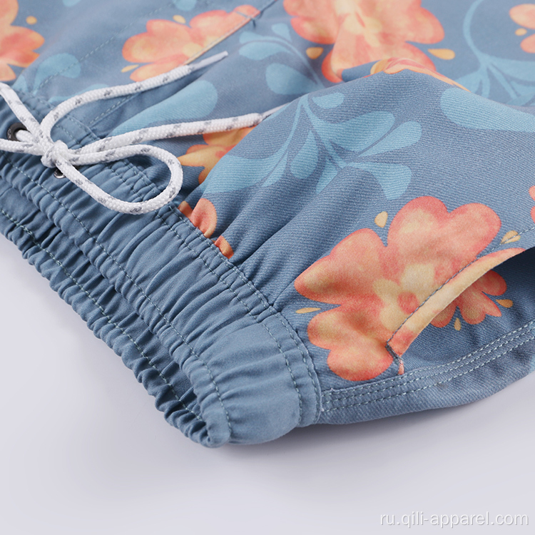 Спортивные плавки с принтом Пляжные шорты с цветочным рисунком