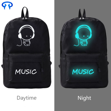 Noctilucent Nylon Backpack for students' leisure travel