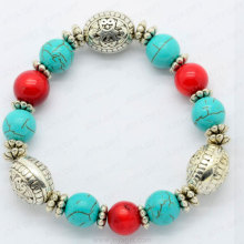 Bracelet de perles de turquoise corail rouge
