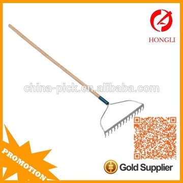 garden rake with wooden handle