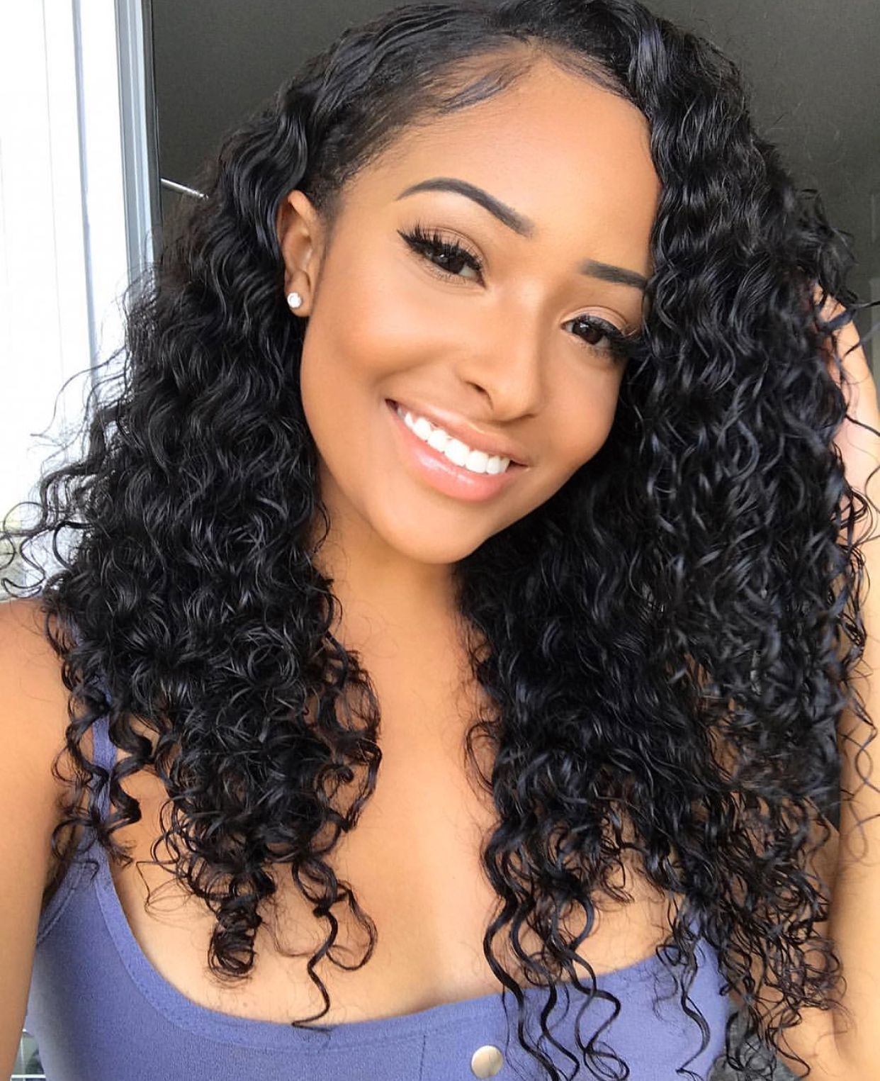 10A Grade Bresilienne Human Hair Wigs Deep Wave Wig Natural Color Natrual Hair Line 100% Human Hair