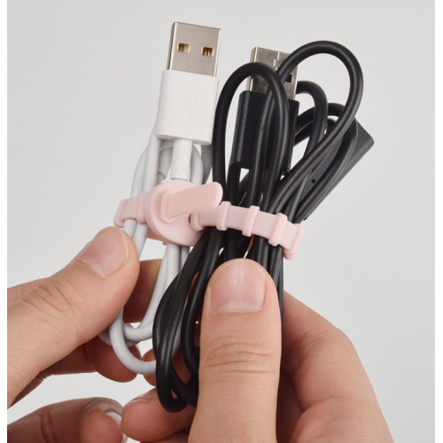 Organizador de cable USB reutilizable personalizado Cable de silicona Corbatas