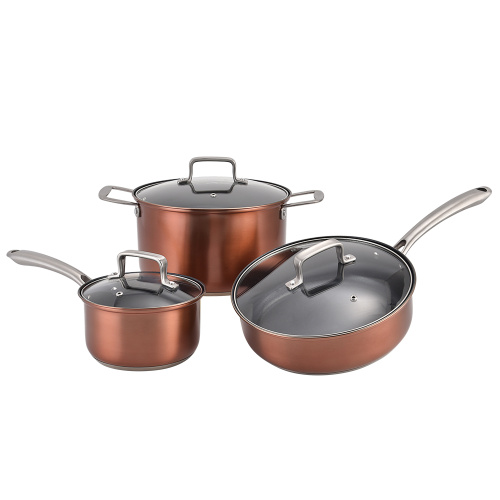 6pcs copper color cookware set baking pans