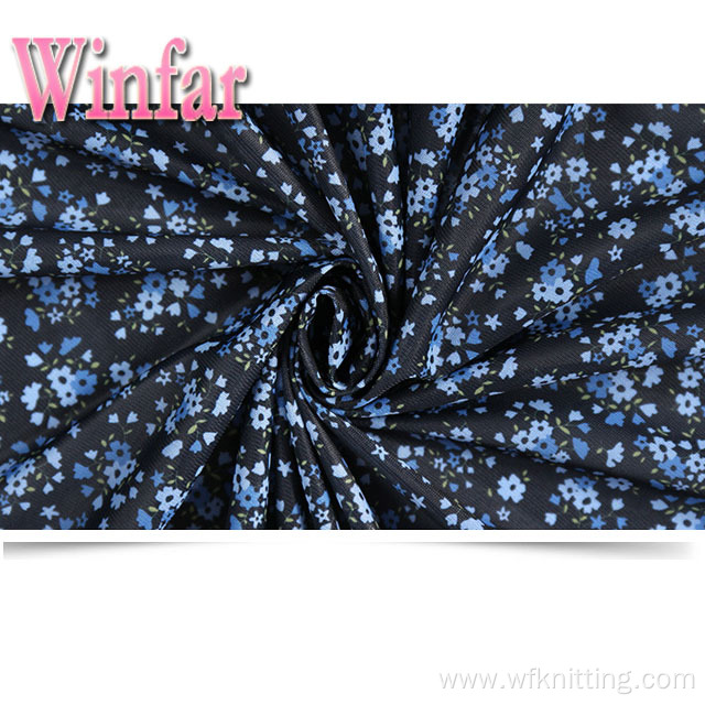 Single Jersey Flower Printed DTY Polyester Knit Fabric