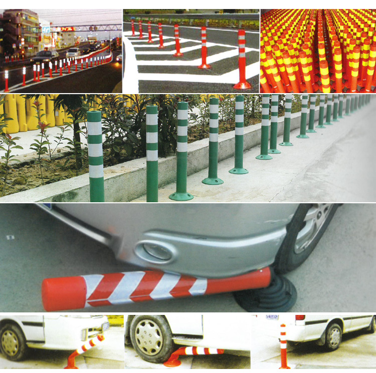 Highly Visible Reflective Traffic Safety Flexible Delineator, Plastic Bollard Warning Post/