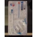 Disposable double lumen hemodialysis catheter kit