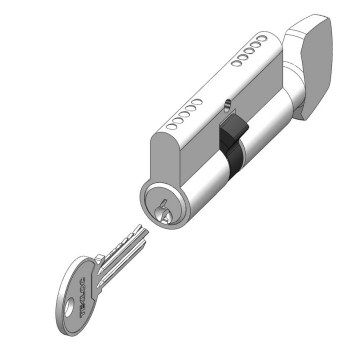 Pin cylinder lock knob sided
