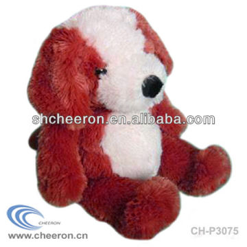 Brown white dog plush toys/ cute sitting plush dog