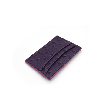 New Design Exotic Genuine Ostrich Leather Card Holder