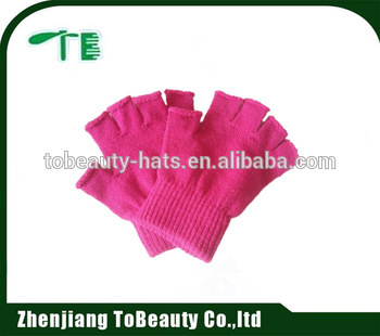 pink fingerless gloves