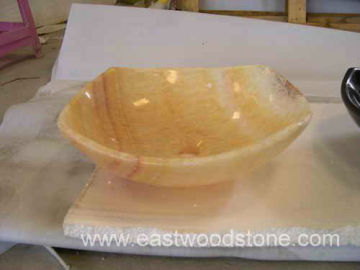 yellow wooden onyx bath washbasin