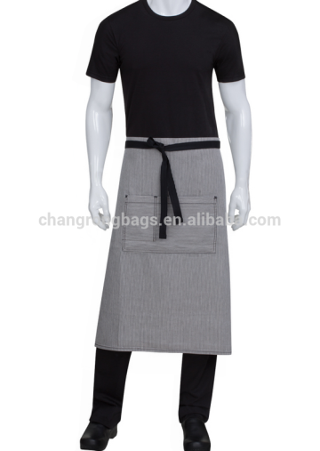 Custom denim bistro apron with pockets