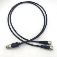 M12 to 2M12 Y-type connector with pvc cable