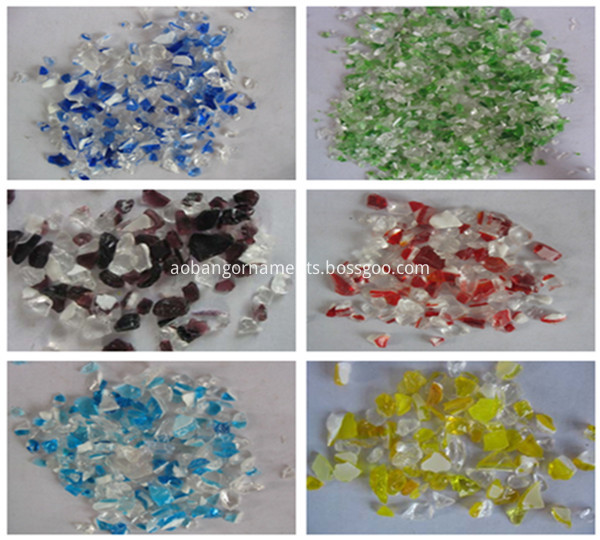 Crushed glass for aquarium