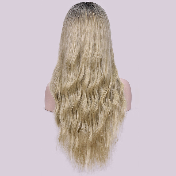 Women Long Wavy fiber trendy blend ombre for braiding ombre wigs kinky straight loose curl wigs for sale highlight synthetic wig