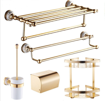 High Quality golden aluminum toilet bathroom accessories Washroom accessory Set