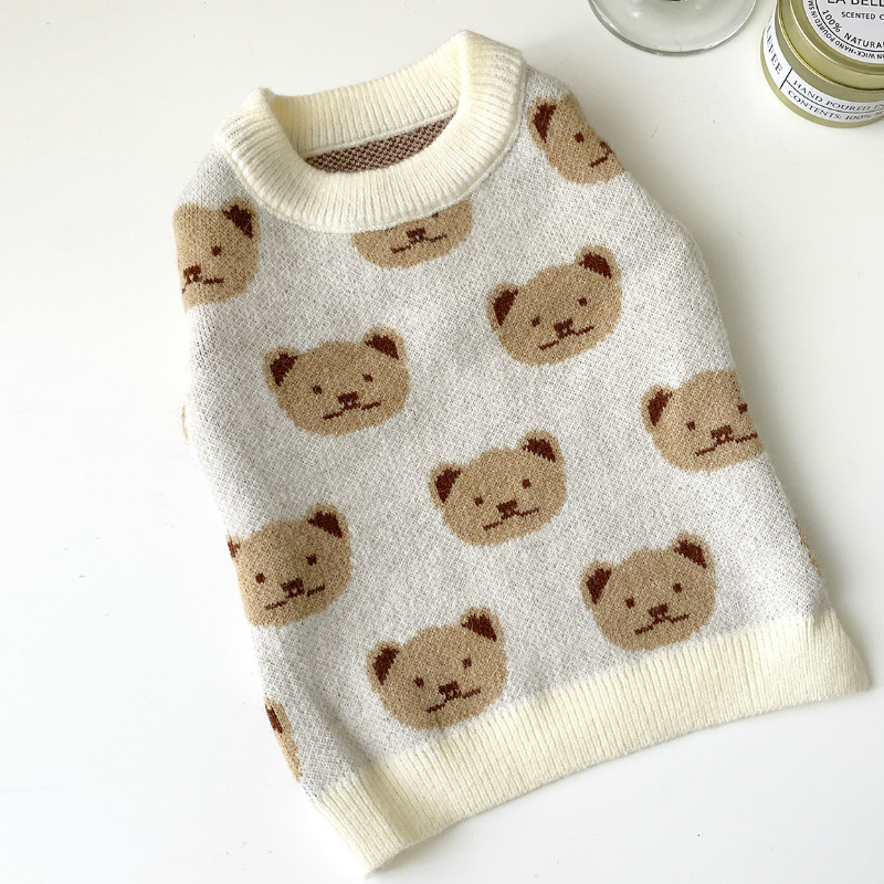 Autumn Korean Style Bear Print Dog cute Sweaters