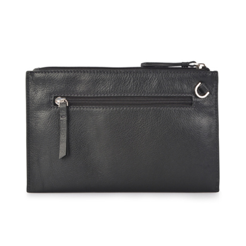 Glossy Black Patent Leather Clutch Purse With Rivets
