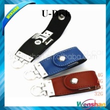 Promotional gift leather usb flash drive customized logo