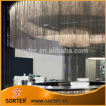 decorative metal hanging bead chain curtain architectural metal ball chain curtain