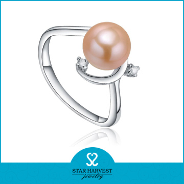 Woman flower 925 silver original pearl ring