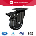 American Medium Duty Plate Swivel with Brake Black PU Caster Wheel