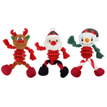 Dog Christmas Toys with Squeaky,Santa Reindeer and Snowman,Puppy Durable Dog Chew Tough Toys for Large Medium Small Pets Dogs