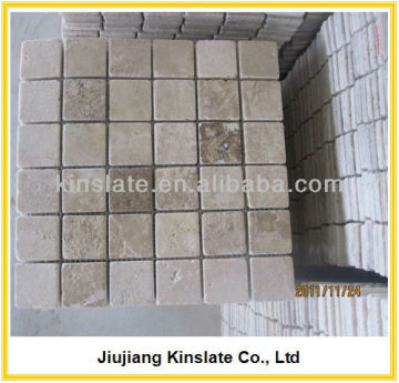 Tumbled&Brushed Travertine Brick Natural Stone Mosaic Tile