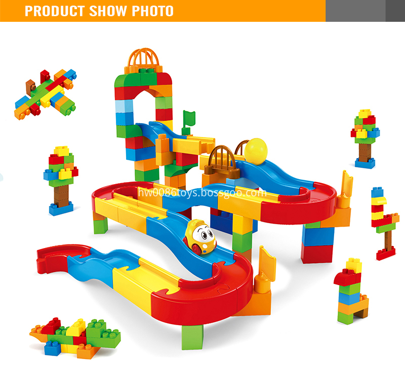 Plastic Building Block Train Set