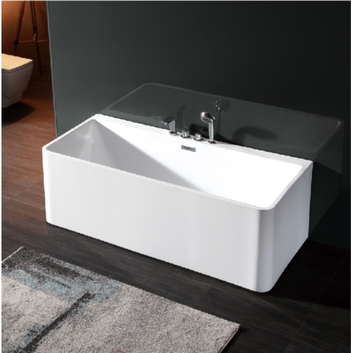 Rectangular Freestanding Bathtub in White