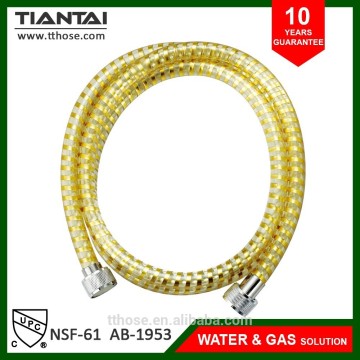 Chrome Plated Golden pvc fexible shower hose