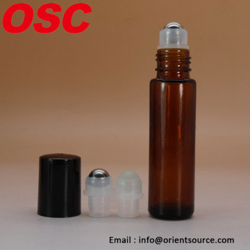 Amber Bottle Roll on Glass Bottle with Caps