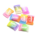 100 pcs/sac Dégradé Couleur Carré Cube Doux Mini Bonbons Perles Slime Pour BRICOLAGE Artisanat Décor Charmes Enfants Jouets Articles