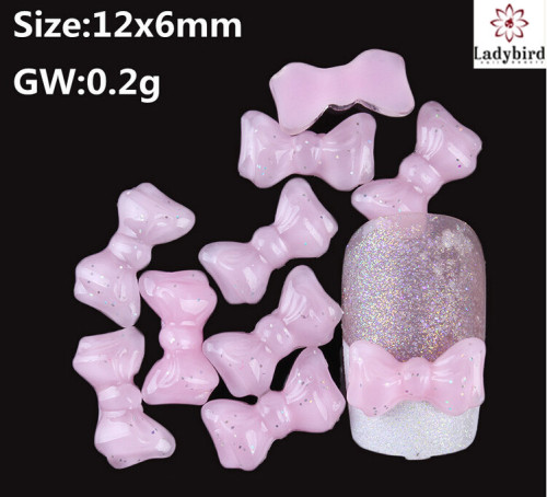 jelly color 3d bow nail decoration