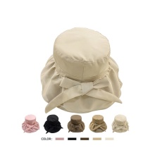 Japanese Style Reversible Bow Pleated Bucket Hats & Sun Visors for Women