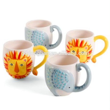 hot sale cool ceramic Elephant and Lion Figural Mugs