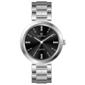 Popular Round Shape Simple Ladies Quartz Steel Watch