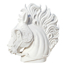 White Marble Horse Head Statue for Home Office