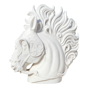 White Marble Horse Head Statue for Home Office