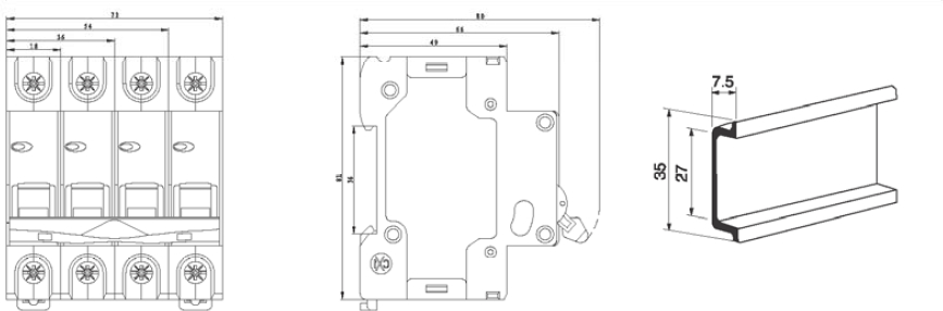 SAIPWELL Electrical Switches 3 Poles Miniature Circuit Breaker for Wholesale