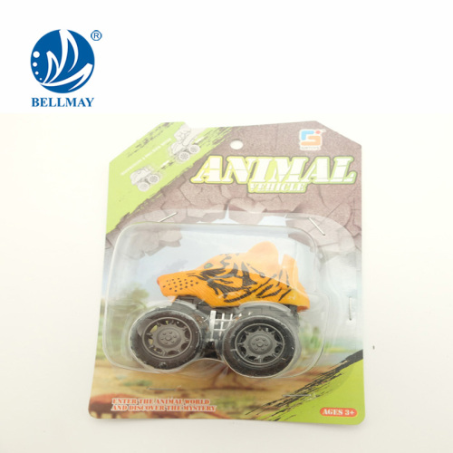 wholesale promotion gift toys animal head mini pull back car with 4 style assorted