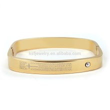 Best selling 18k gold bangle plain metal bangle with crystal for 2015